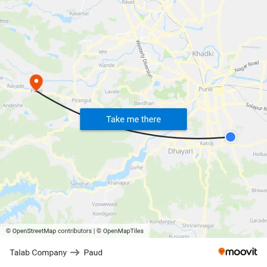 Talab Company to Paud map