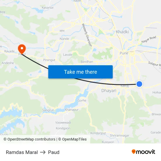 Ramdas Maral to Paud map