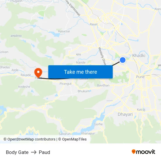 Body Gate to Paud map