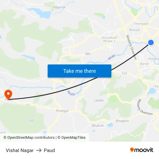 Vishal Nagar to Paud map