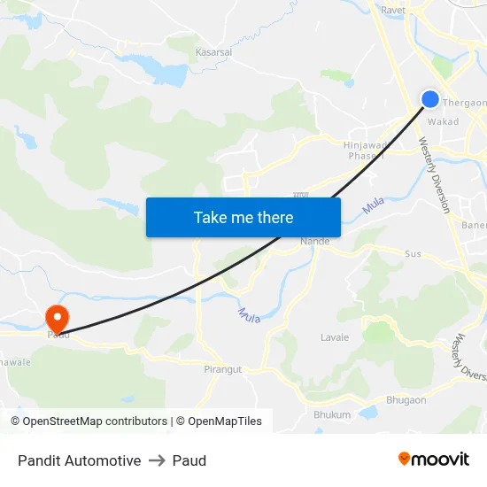 Pandit Automotive to Paud map