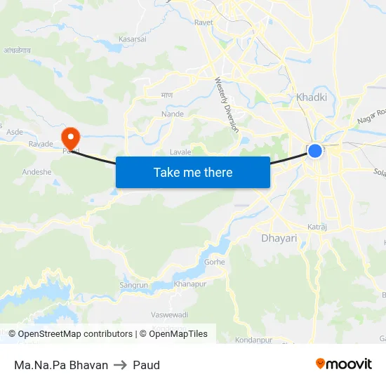 Ma.Na.Pa Bhavan to Paud map