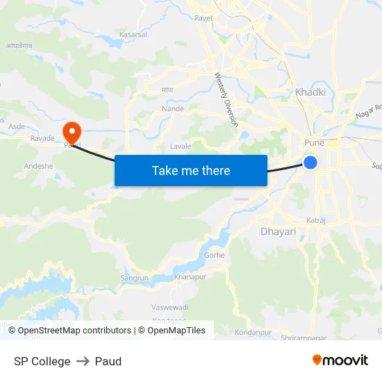 SP College to Paud map