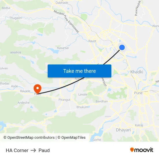 HA Corner to Paud map