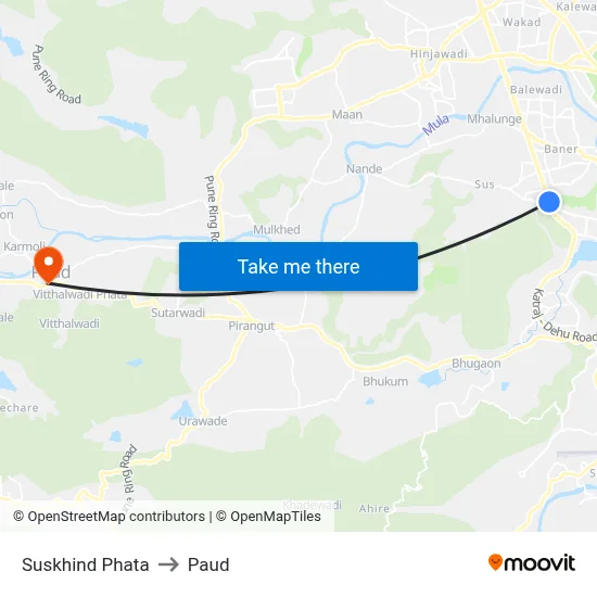 Suskhind Phata to Paud map