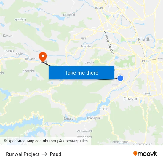 Runwal Project to Paud map