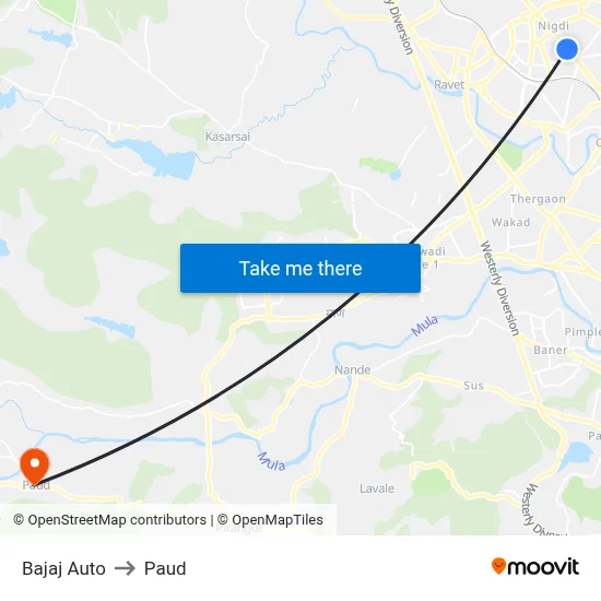 Bajaj Auto to Paud map