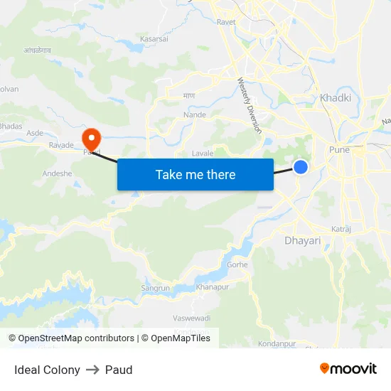 Ideal Colony to Paud map