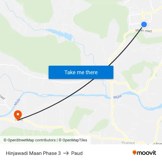 Hinjawadi Maan Phase 3 to Paud map