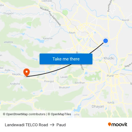 Landewadi TELCO Road to Paud map