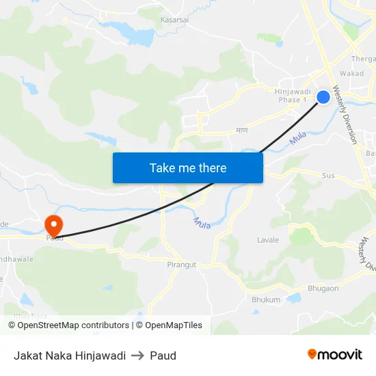 Jakat Naka Hinjawadi to Paud map
