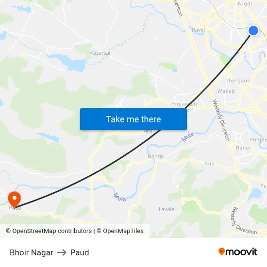 Bhoir Nagar to Paud map