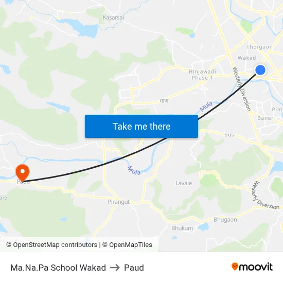 Ma.Na.Pa School Wakad to Paud map
