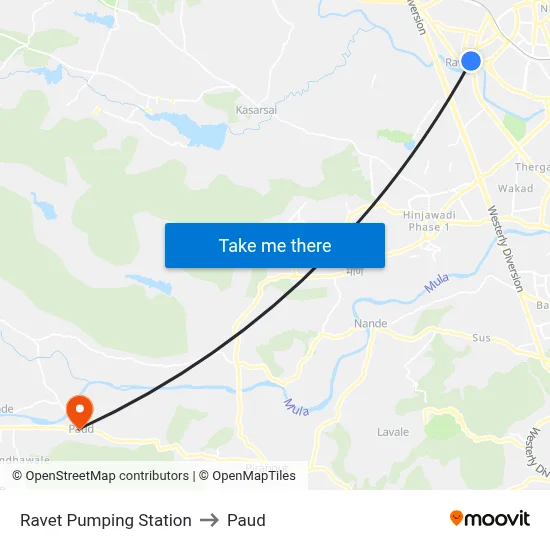 Ravet Pumping Station to Paud map