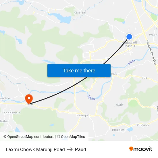 Laxmi Chowk Marunji Road to Paud map