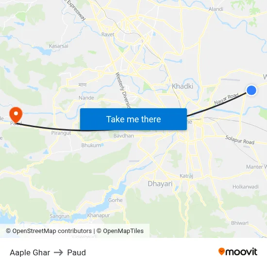 Aaple Ghar to Paud map
