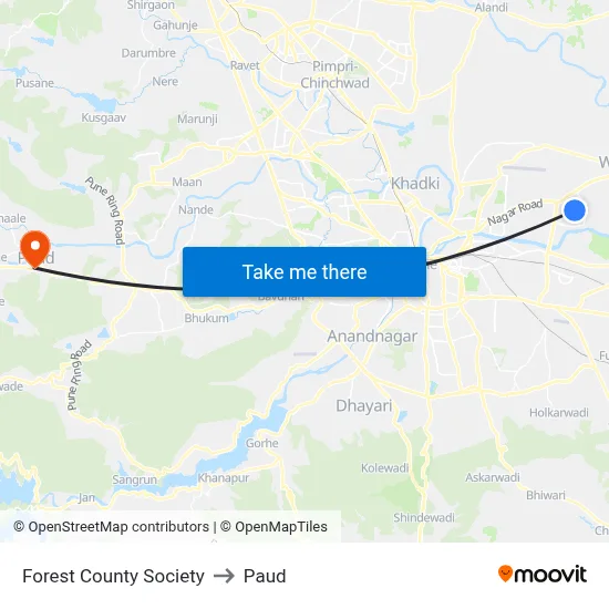Forest County Society to Paud map