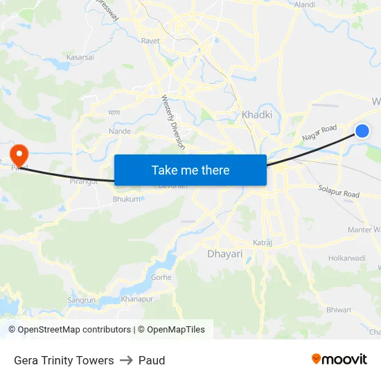Gera Trinity Towers to Paud map
