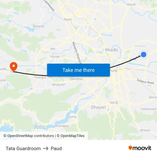 Tata Guardroom to Paud map