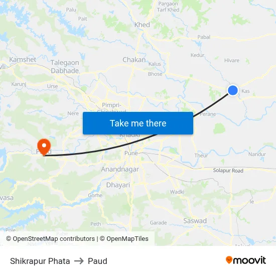 Shikrapur Phata to Paud map