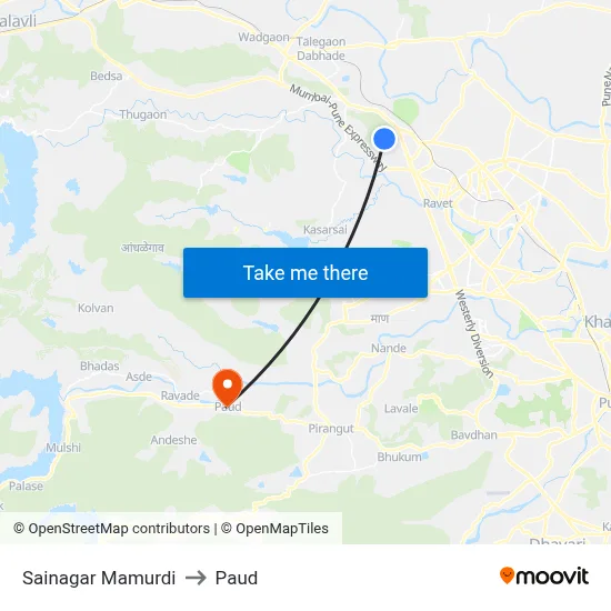 Sainagar Mamurdi to Paud map