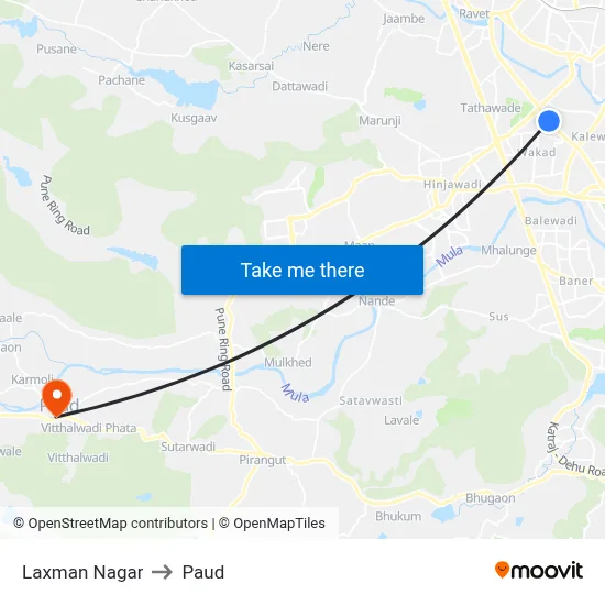 Laxman Nagar to Paud map