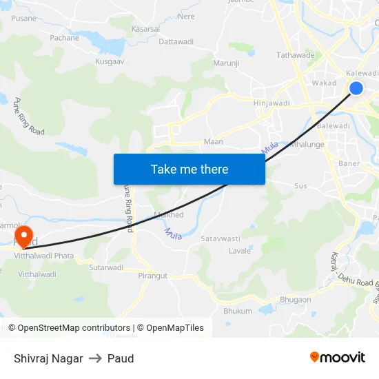 Shivraj Nagar to Paud map