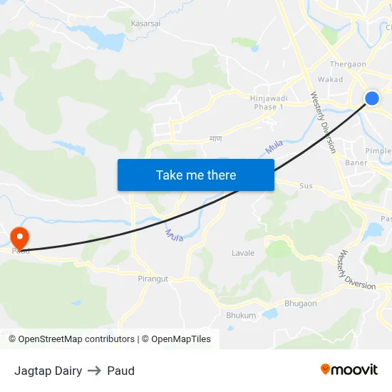 Jagtap Dairy to Paud map