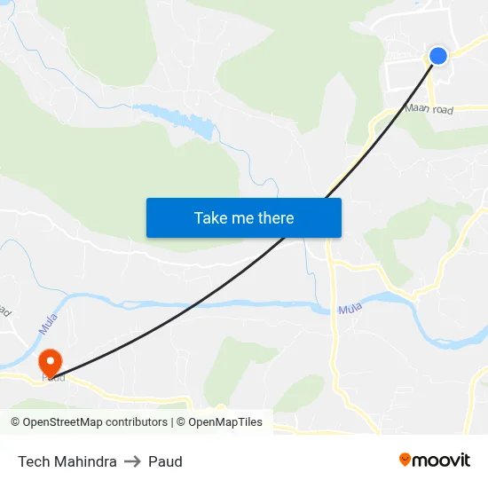 Tech Mahindra to Paud map