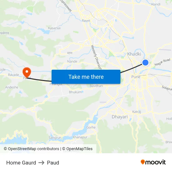 Home Gaurd to Paud map