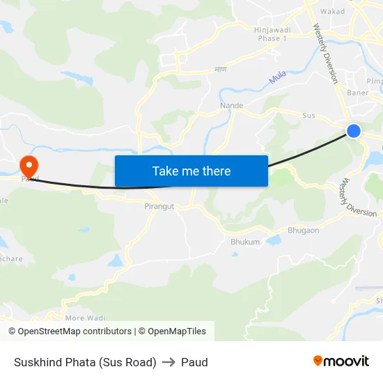 Suskhind Phata (Sus Road) to Paud map