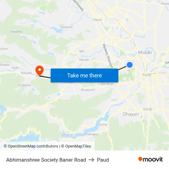 Abhimanshree Society Baner Road to Paud map