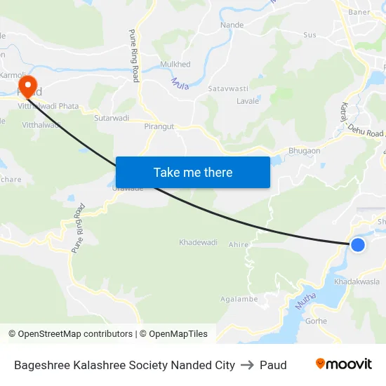 Bageshree Kalashree Society Nanded City to Paud map