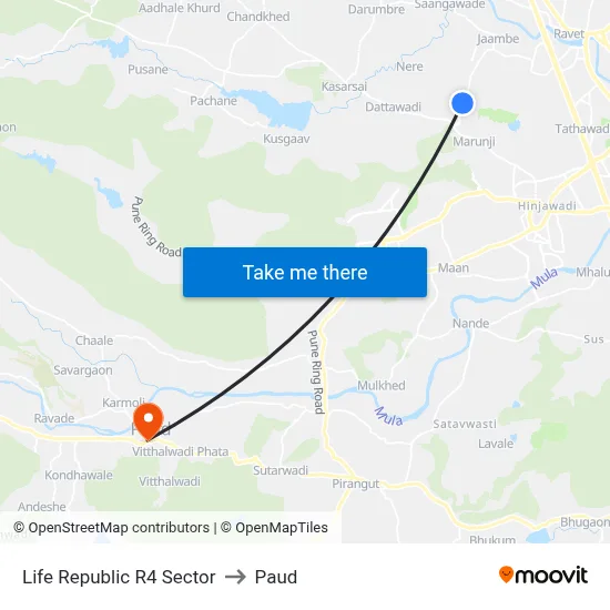 Life Republic R4 Sector to Paud map