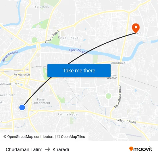 Chudaman Talim to Kharadi map