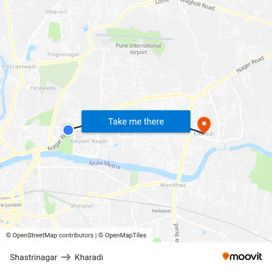 Shastrinagar to Kharadi map