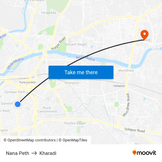 Nana Peth to Kharadi map