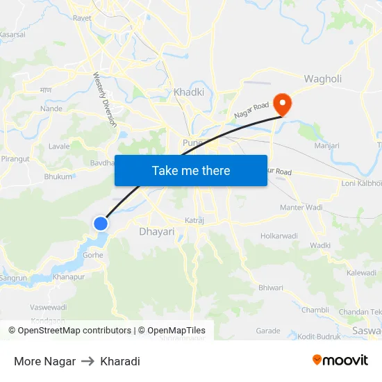 More Nagar to Kharadi map