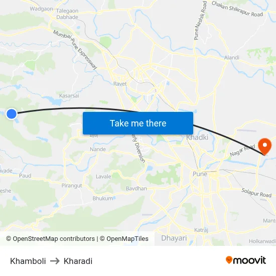 Khamboli to Kharadi map