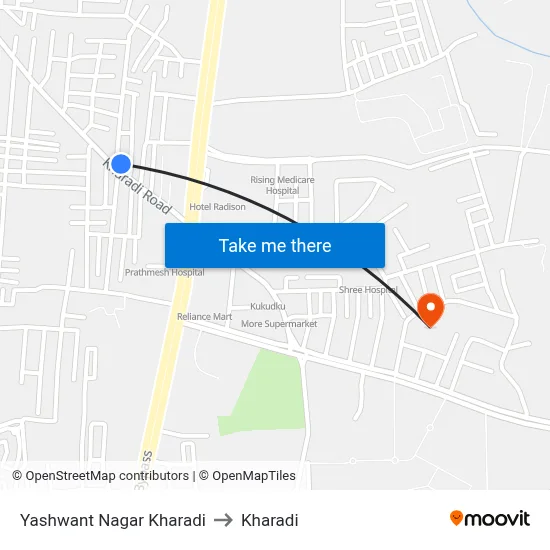 Yashwant Nagar Kharadi to Kharadi map