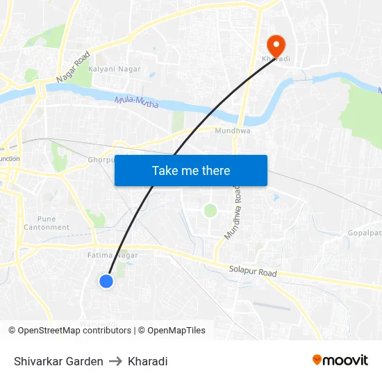 Shivarkar Garden to Kharadi map
