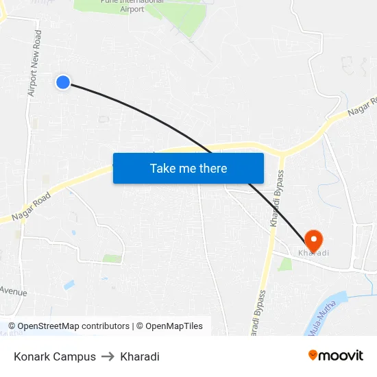 Konark Campus to Kharadi map