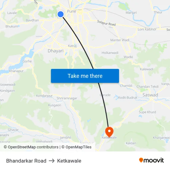 Bhandarkar Road to Ketkawale map