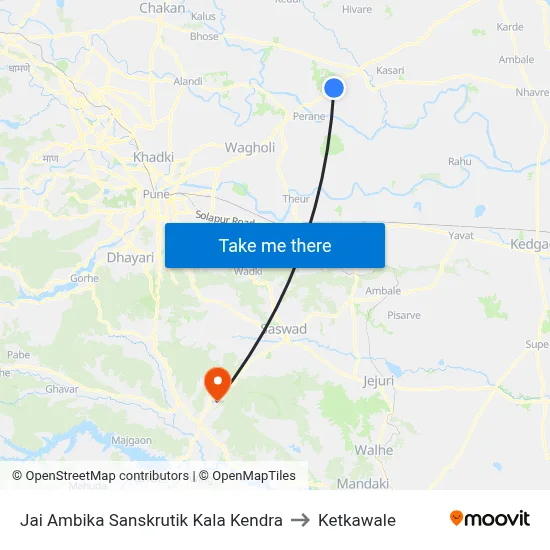 Jai Ambika Sanskrutik Kala Kendra to Ketkawale map