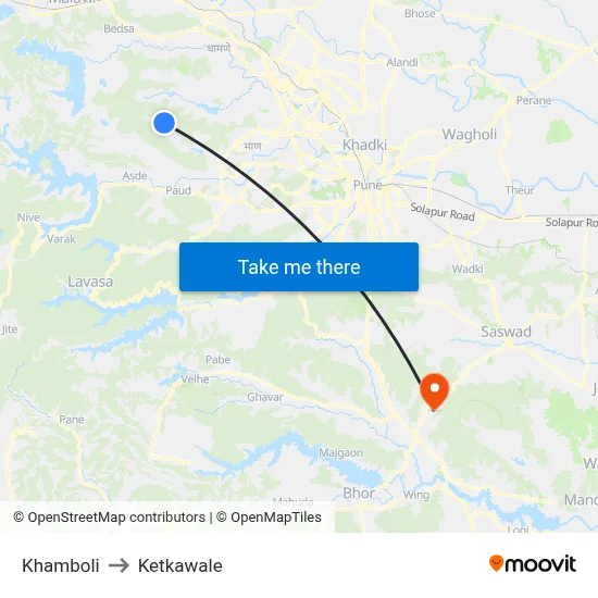 Khamboli to Ketkawale map