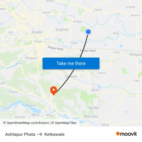 Ashtapur Phata to Ketkawale map