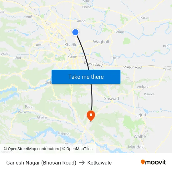 Ganesh Nagar (Bhosari Road) to Ketkawale map