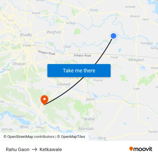 Rahu Gaon to Ketkawale map