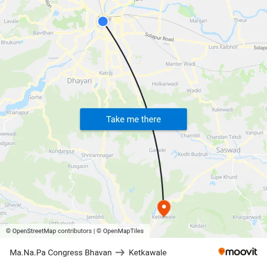 Ma.Na.Pa Congress Bhavan to Ketkawale map