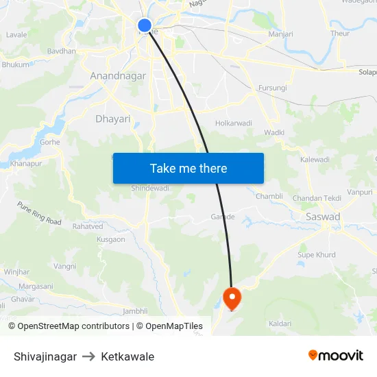 Shivajinagar to Ketkawale map